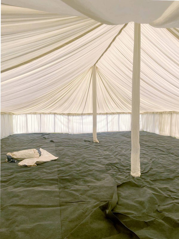 Marquee with Ivory pleated lining