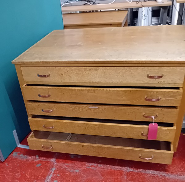 40s Wooden Draughtsman's Cabinet for sale