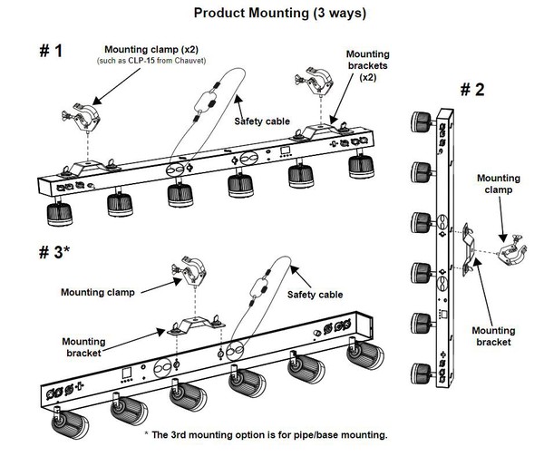 Pin spot hanging options