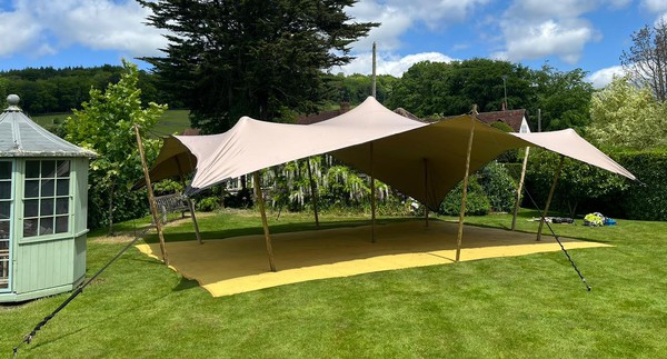Secondhand 10m x 7.5m Beige Stretch Tent For Sale