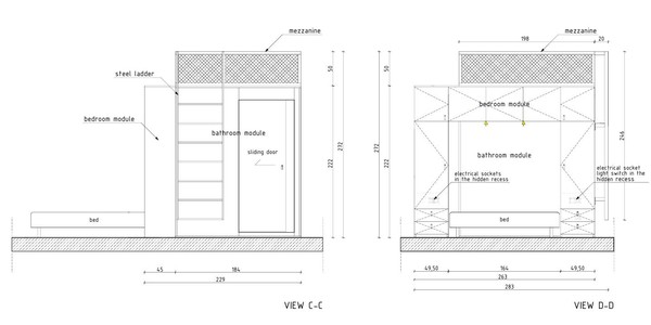 Bedroom and bathroom