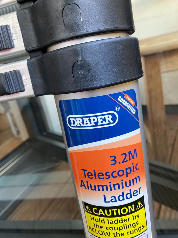 New Draper Telescopic Aluminium Ladder 3.2m