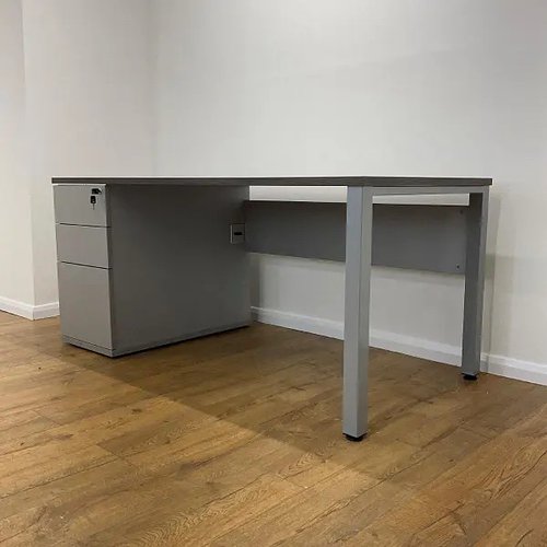 Straight Desk & Pedestal Set Anthracite 1600mm Straight Desk & Pedestal Set Anthracite 1600mm