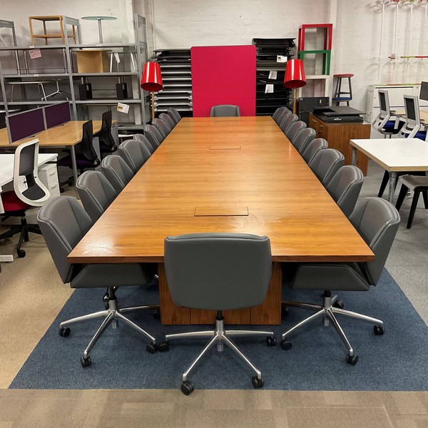 Oak boardroom table for 20 people