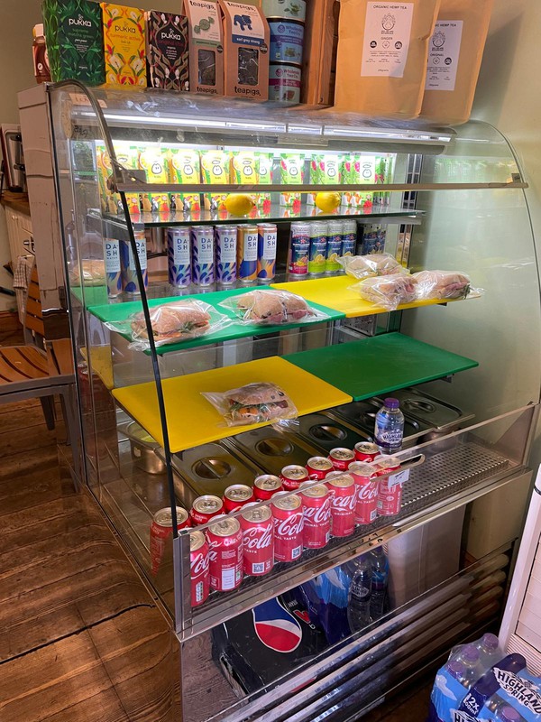 Curved glass display fridge