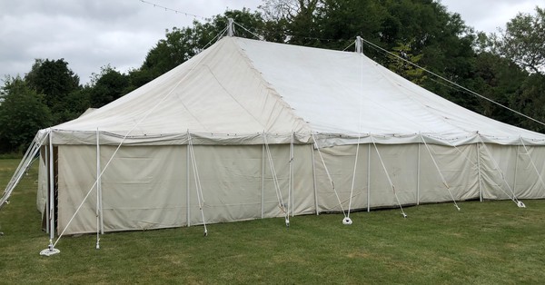 40ft x 60ft (120ft) Traditional Pole PVC Marquee With Lining For Sale