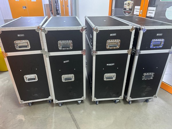 1m x 1m mobile stage in flight cases