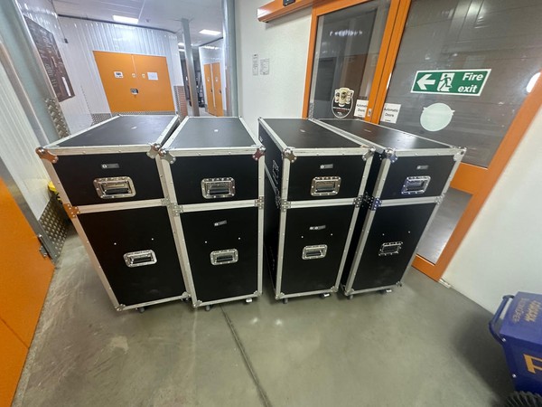 Mobile stage in flight cases