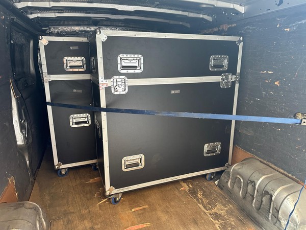 Mobile stage in flight cases