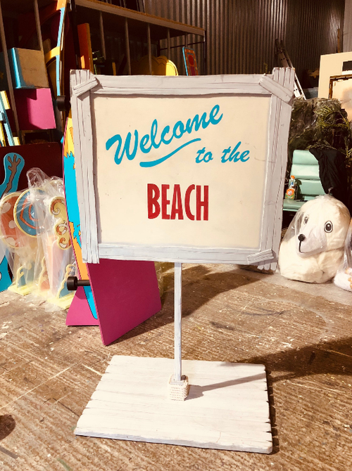 Secondhand 'Welcome To The Beach' Sign For Sale Secondhand 'Welcome To The Beach' Sign For Sale