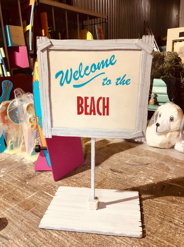 Secondhand 'Welcome To The Beach' Sign For Sale