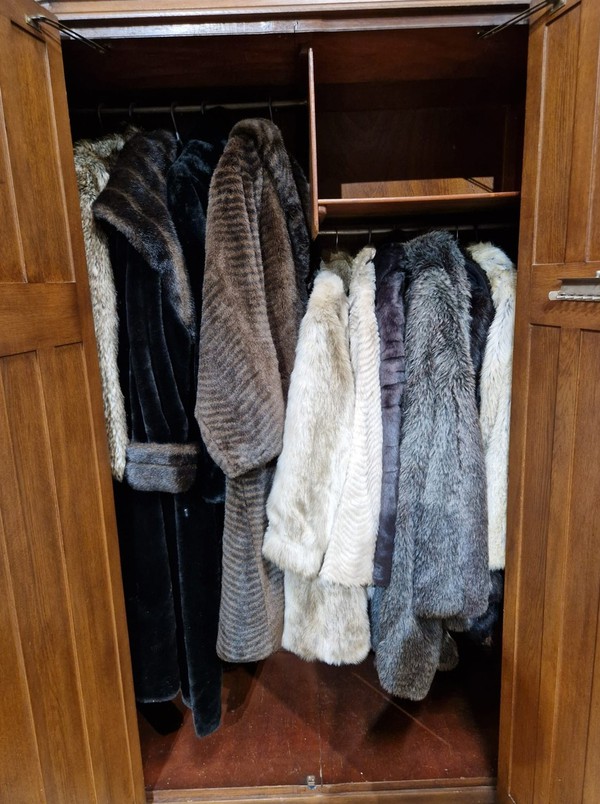 Secondhand Narnia Wardrobe With Fur Jackets