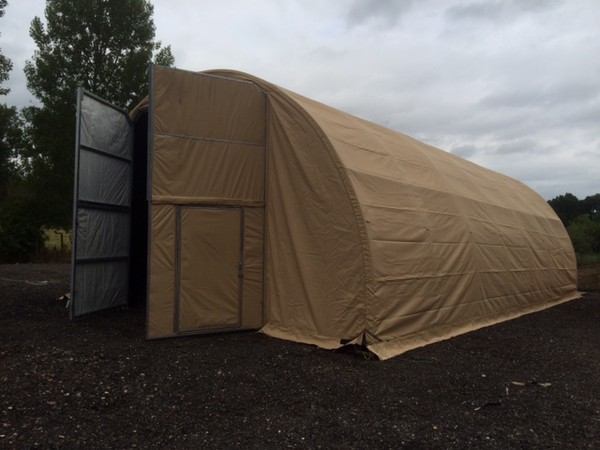 Secondhand Used Army Tent 45 x 26 x 15ft Military Shelter MOD Surplus Marquee Workshop Alaska Shelters