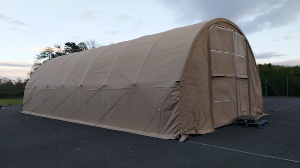 Secondhand Used Army Tent 45 x 26 x 15ft Military Shelter MOD Surplus Marquee Workshop Alaska Shelters For Sale