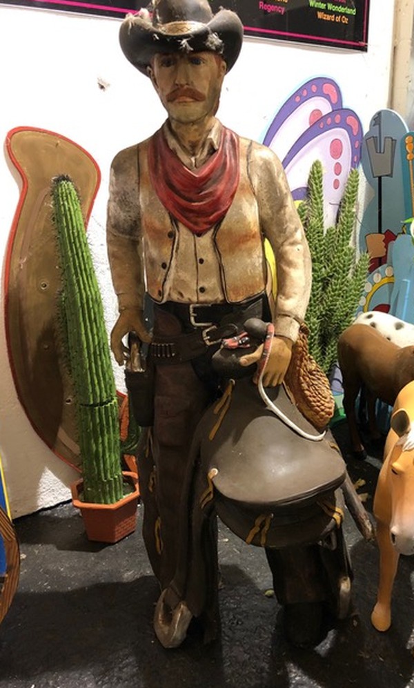 Secondhand Life Size Cowboy Statue For Sale