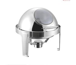 Banquet Roll Top Chafing Dish Silver with Window 6.5L