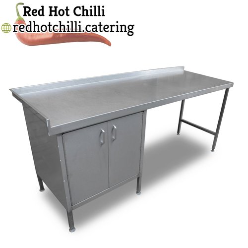2.16m Stainless Steel Table With Storage Cupboard 2.16m Stainless Steel Table With Storage Cupboard