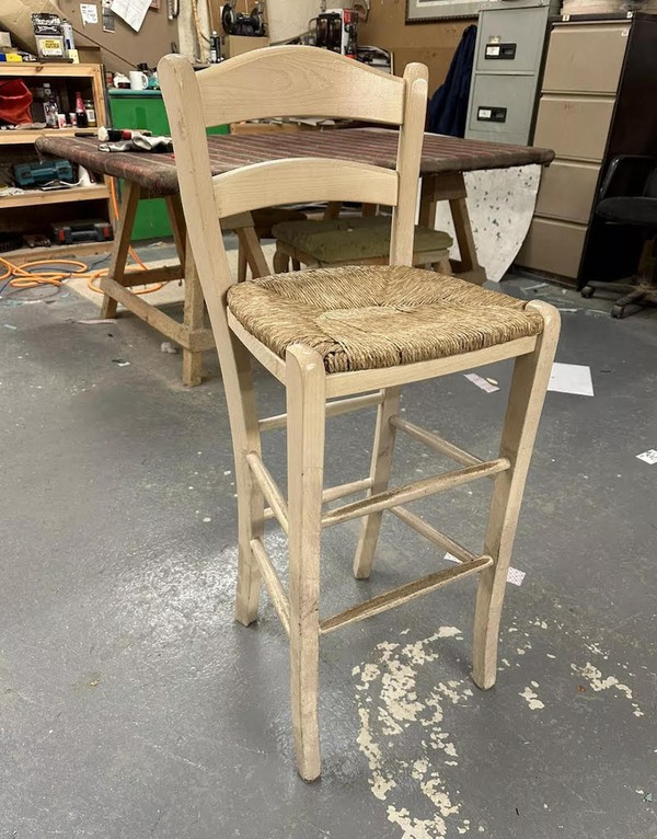 Painted Cream Wooden Bar Chairs