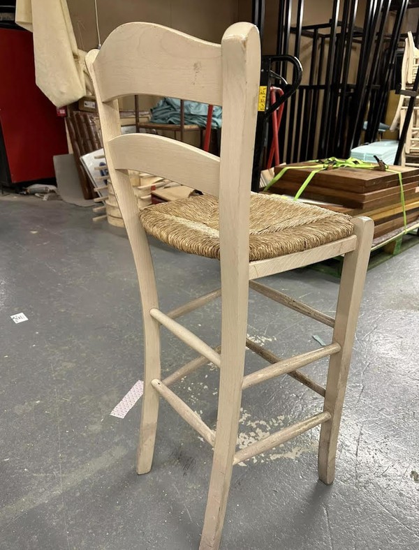 Painted Cream Wooden High Bar Stools