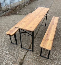 Folding Wooden Benches and Tables Sets