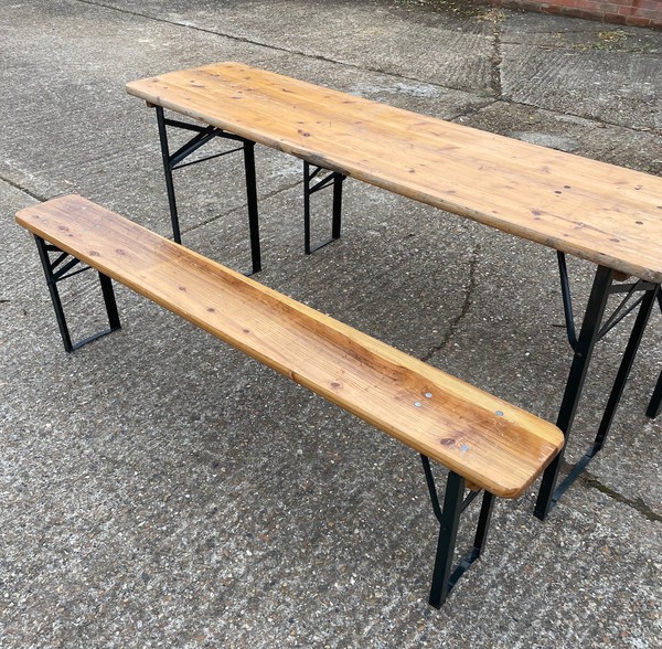 Folding Wooden Benches and Tables for sale