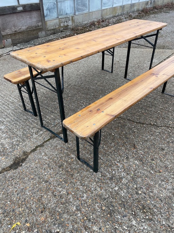 Used Sets of Folding Wooden Benches and Tables