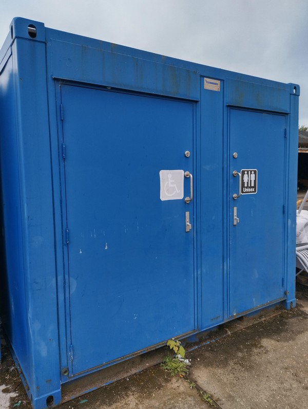 Secondhand 2x Toilet Cabins With Two Cubicles