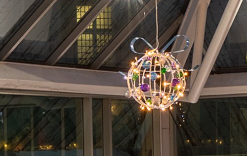 Secondhand 3D Light Ball with Baubles and Lights For Sale Secondhand 3D Light Ball with Baubles and Lights For Sale