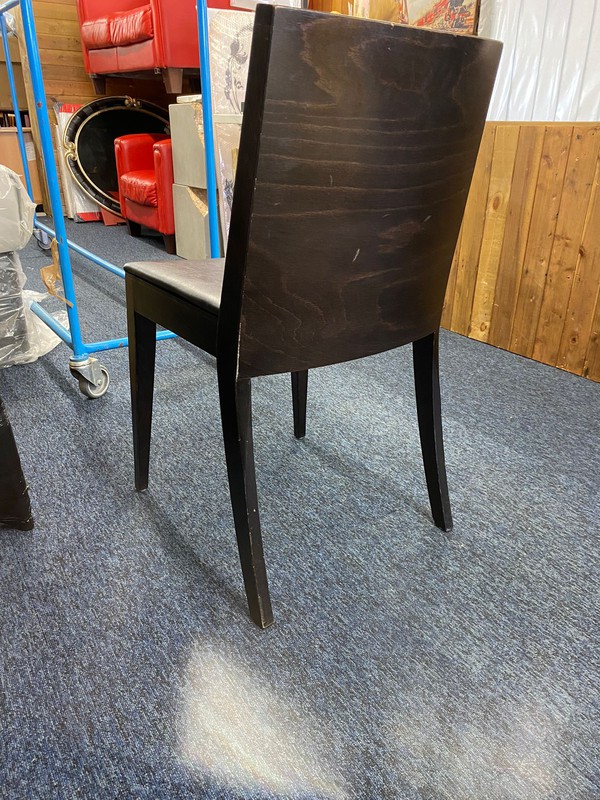 Dark wood restaurant chairs