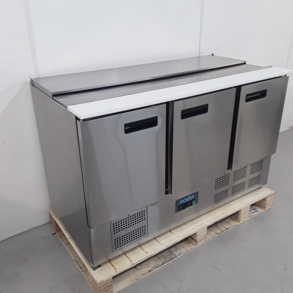 B Grade Polar Triple Saladette Fridge 368ltr G607 For Sale