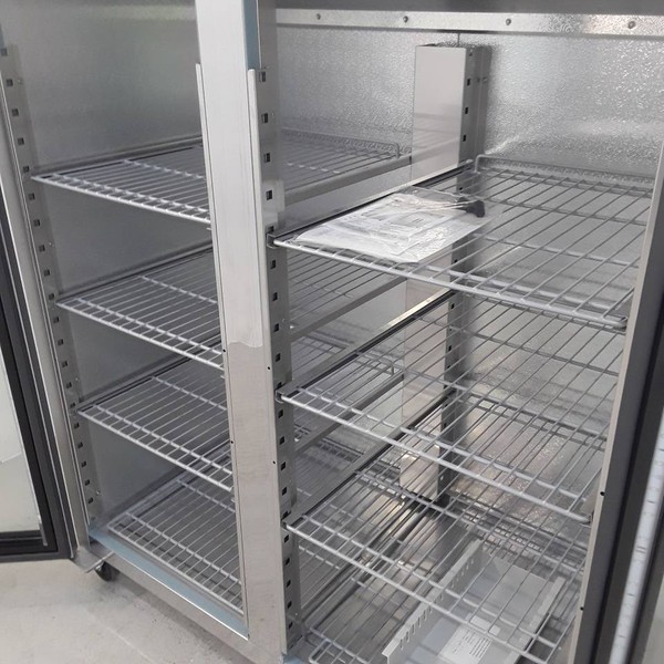 Wire shelves display fridge