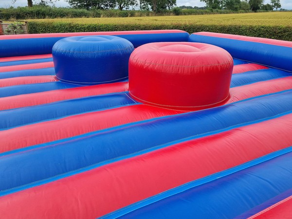 Red and Blue Inflatable Joust