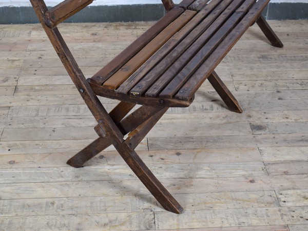 Secondhand Vintage Wooden Folding Benches For Sale