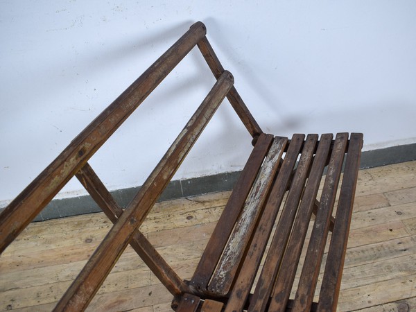 Used Vintage Wooden Folding Benches