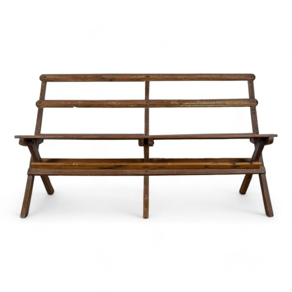 Used Vintage Wooden Folding Benches For Sale