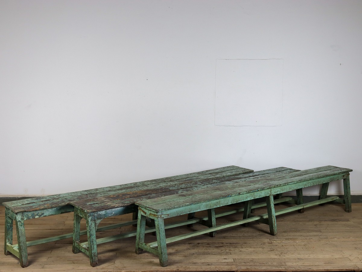 6x Very Large 255cm Vintage Wooden Benches Herefordshire