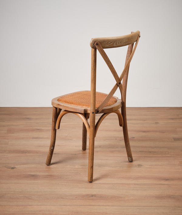 250x Rustic Oak Crossback Chairs For Sale