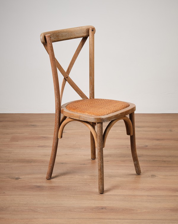 New 250x Rustic Oak Crossback Chairs For Sale