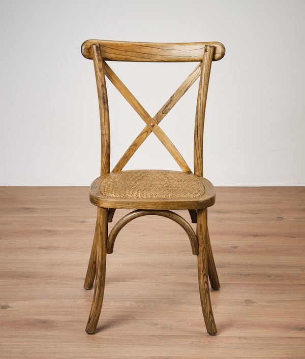 150x Antique Black Elm Crossback Chairs For Sale