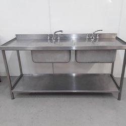 Free standing double sink - Stainless steel