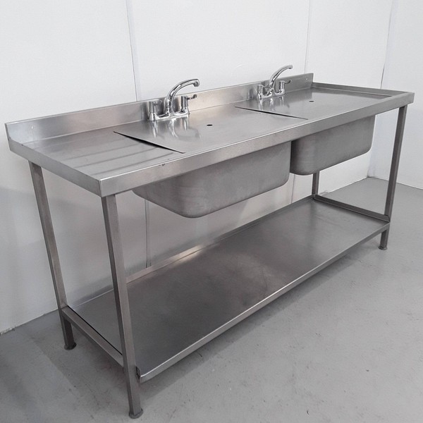 Commercial kitchen double sink