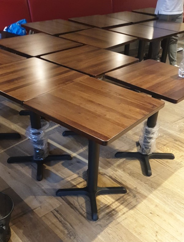 New 15x Walnut Stained Table Tops For Sale