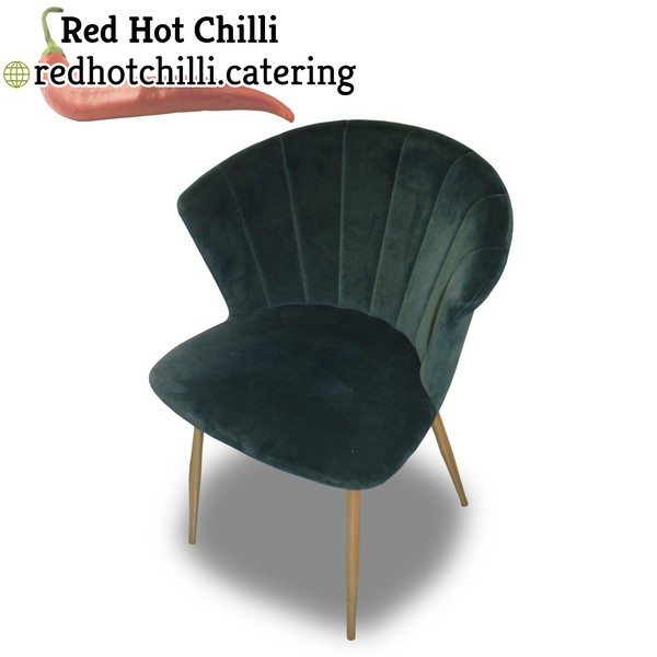 Secondhand 8x Green Velvet Dining Chairs For Sale