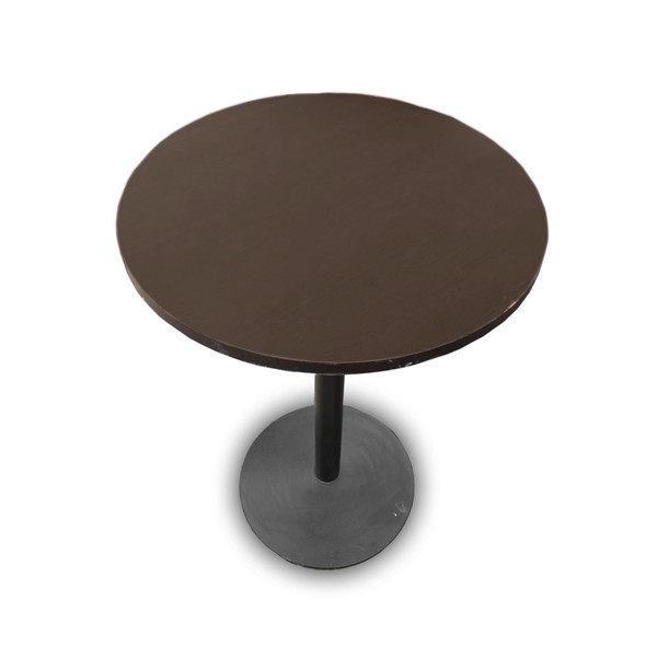 Secondhand 2x Round Darkwood Poseur Tables For Sale