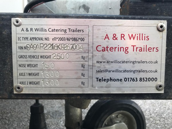 A & R Willis Type approved catering trailer