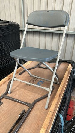 Secondhand Grey Fold Flat Chairs For Sale