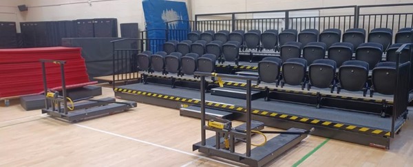 Secondhand Hussey Seatway 32 Person Foldaway Tier Seating