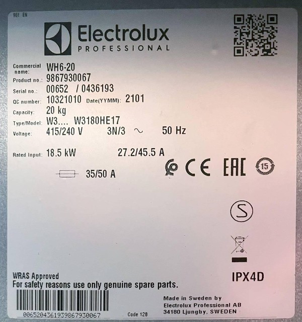 Commercial Electrolux Washing And Drying Machines For Sale