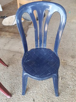 Blue stacking bistro chairs for sale