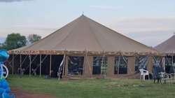 Secondhand 9m x 9m Sand Canvas Traditional Marquee For Sale